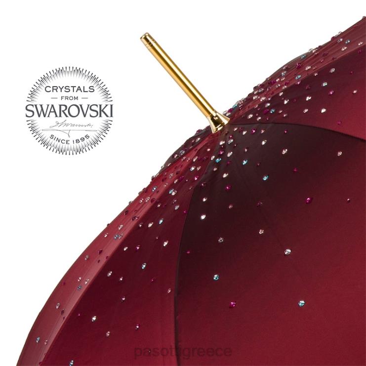 ομπρέλα | PASOTTI 184 serge-17 u2 - μπορντό ομπρέλα swarovski διπλό πανί 2N6B8552 γυναίκες